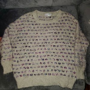 Dotted eyelash knit sweater